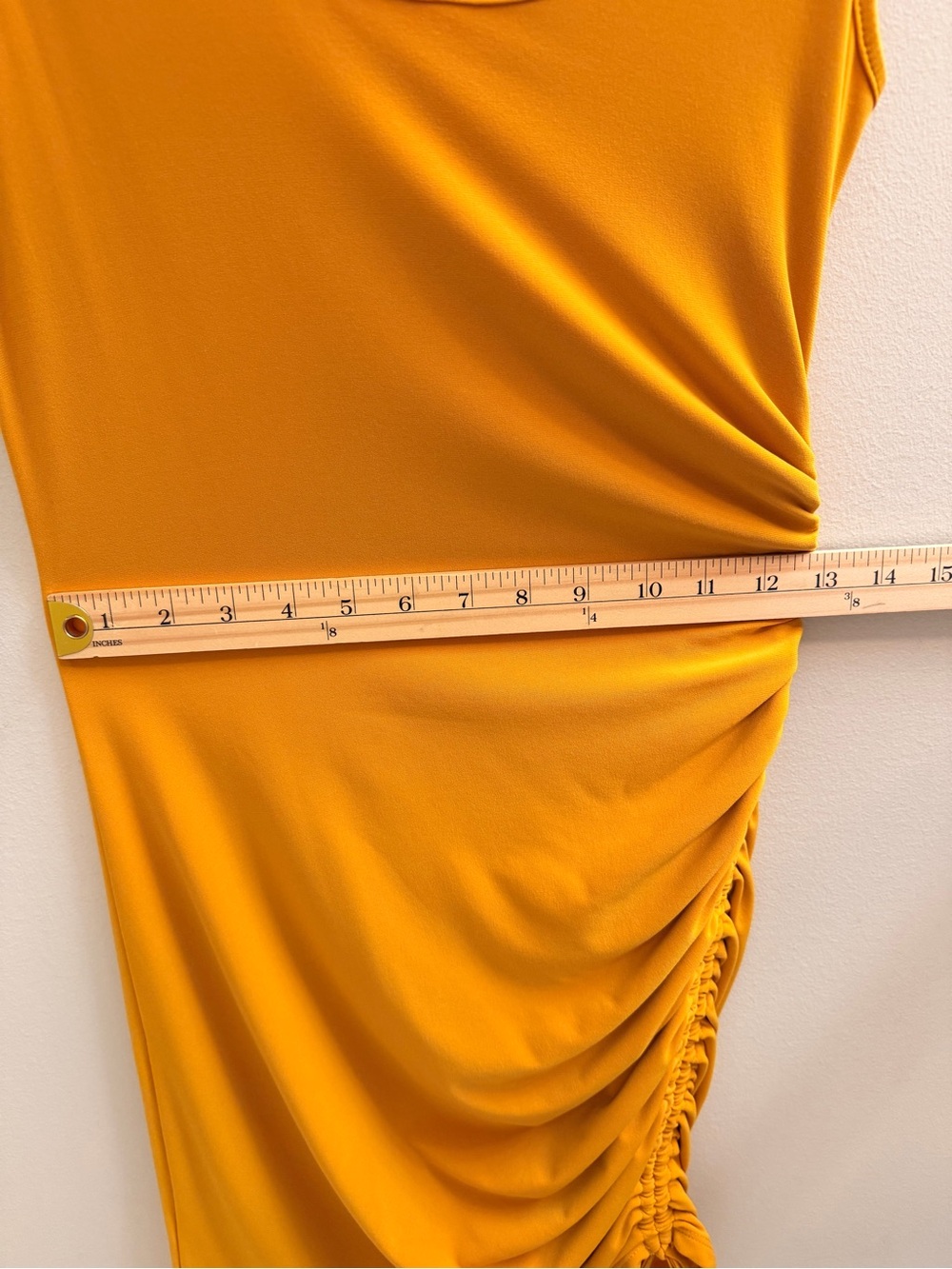 Express Mustard Yellow Ruched Side Tank Dress Size XS - Picture 5 of 7